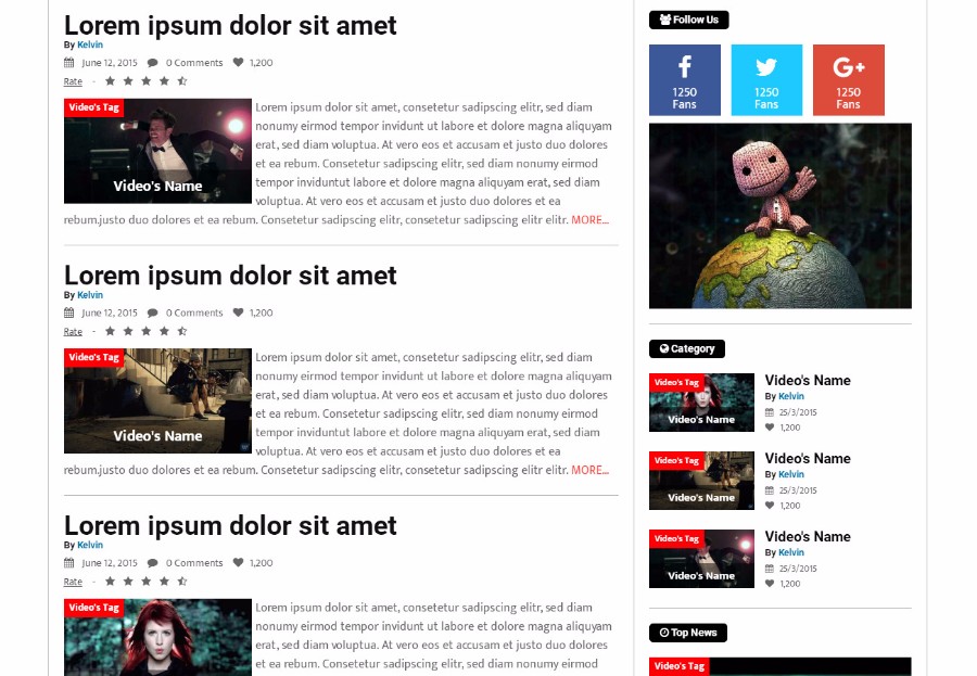 基于Bootstrap的视频网站模板 