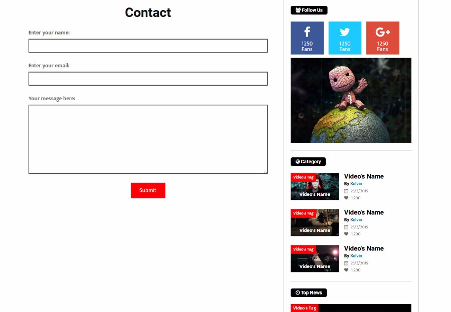基于Bootstrap的视频网站模板 