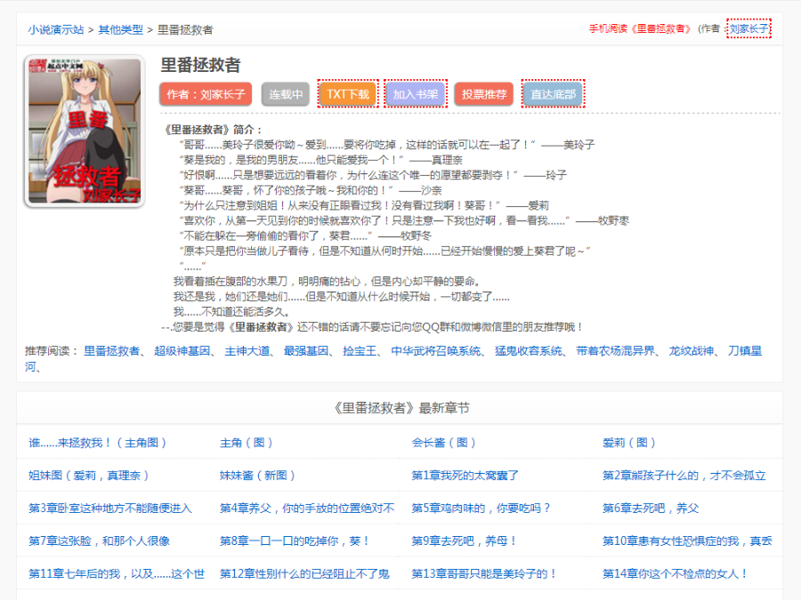 2017杰奇小说源码程序带全自动采集伪静态简约美观