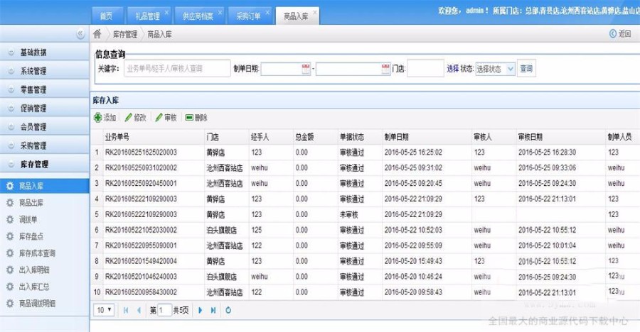 MVC多店进销存管理系统源码 低价出售