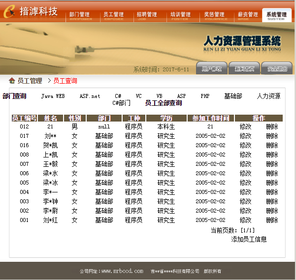 javaWEB人力资源管理系统源码，简单项目，学生作业，高手莫来 