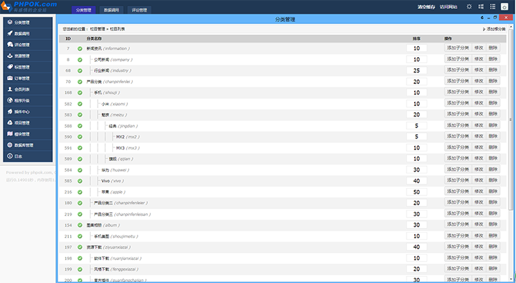 PHPcms企业网站系统 前台 后台 