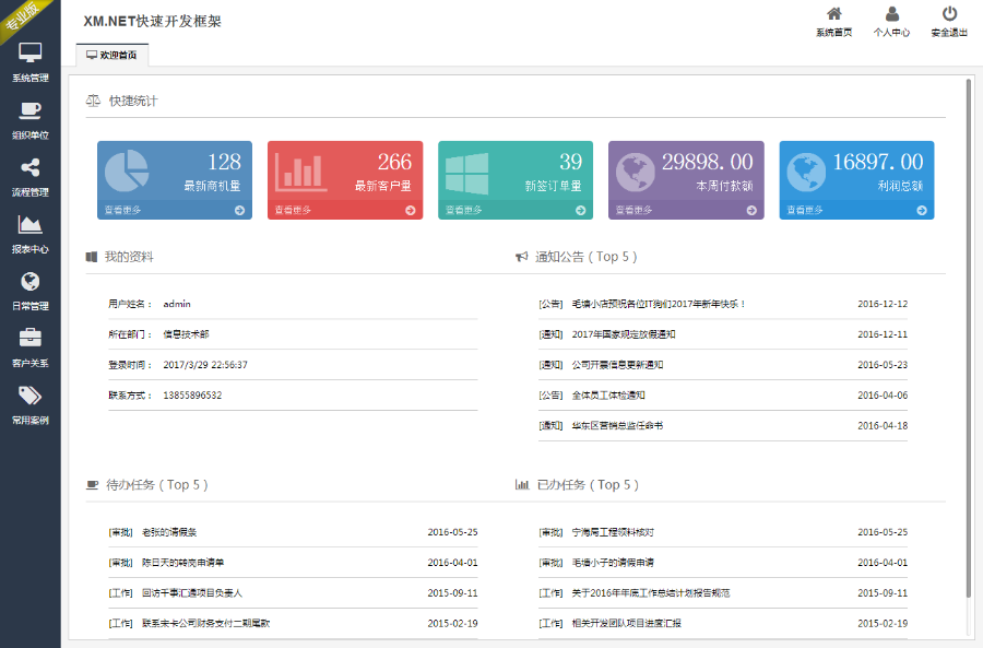 MVC+EF架构 即时通讯 OA CRM .net快速开发框架 