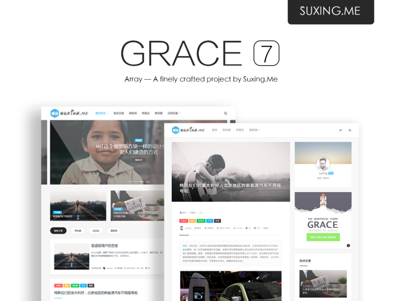 苏醒 Grace 7.0 Wordpress grace7科技自媒体极客数码主题源码，新增功能修复BUG 