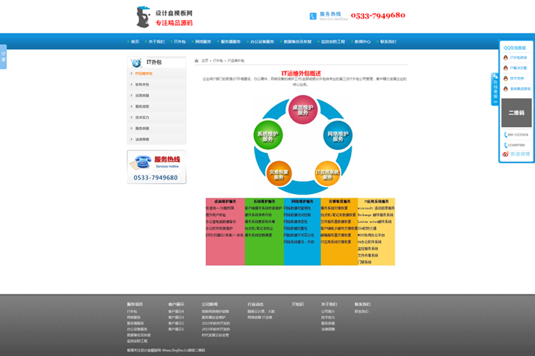 网络IT信息服务 电脑 手机 笔记本维修技术咨询 公司企业网站模板源码