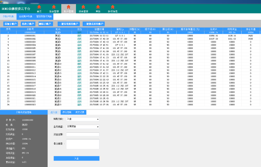 模拟配资股票后台管理软件，金融投资云平台