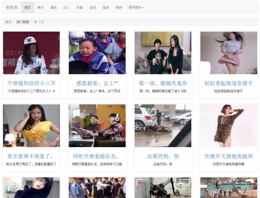 暴力引流赚钱源码|微拍视频自动采集网站源码纯自动采集，整合CKplayer播放