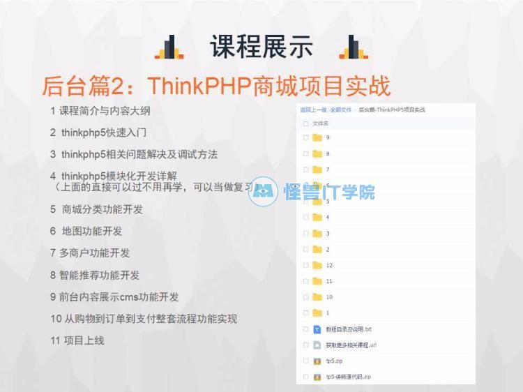 thinkphp5后台接口微信小程序 项目实战 商城源码 视频教程
