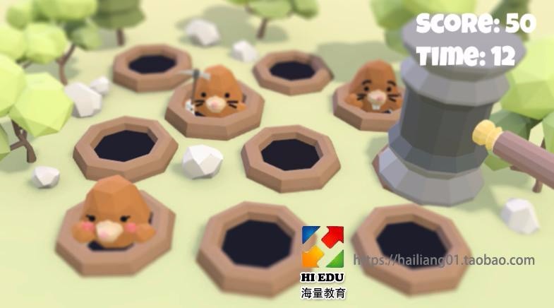 Unity3D完整项目 Whack a Mole 打地鼠游戏源码 /游戏制作 / 