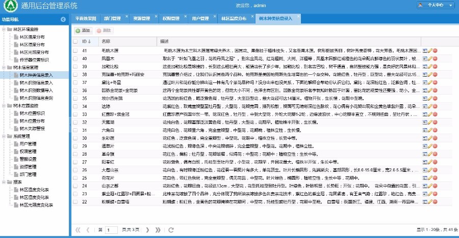 java通用后台管理系统林区监控系统案例源码