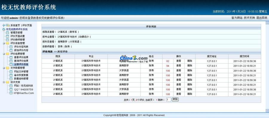 校无忧员工评价系统 员工评价源码 员工评价开发