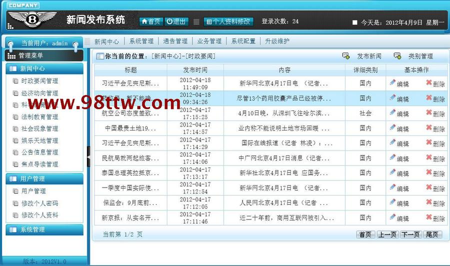Java源码 新闻发布系统适合参考学习struts2和Hibernate入门学习 