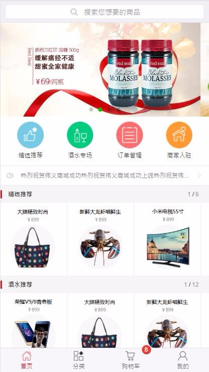 购物商城pc网站模板，手机网站html（纯静态，不带程序）