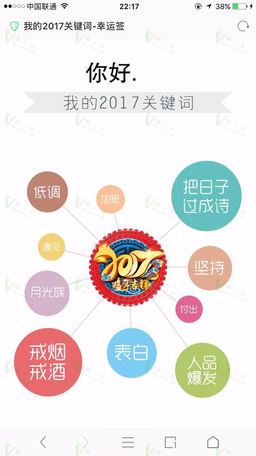 [微信相关]最近很火的《我的2017关键词》吸粉源码我的新年运签2017关键词字微信裂变吸