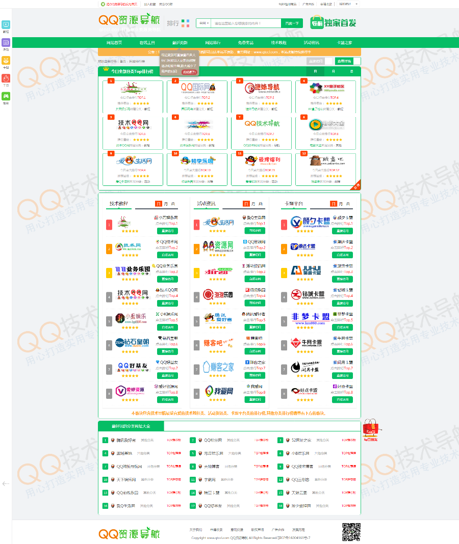QQ资源导航和QQ技术网一体化源码