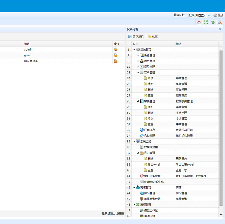 spring mvc hibernate easyui 后台权限管理系统  项目 源码