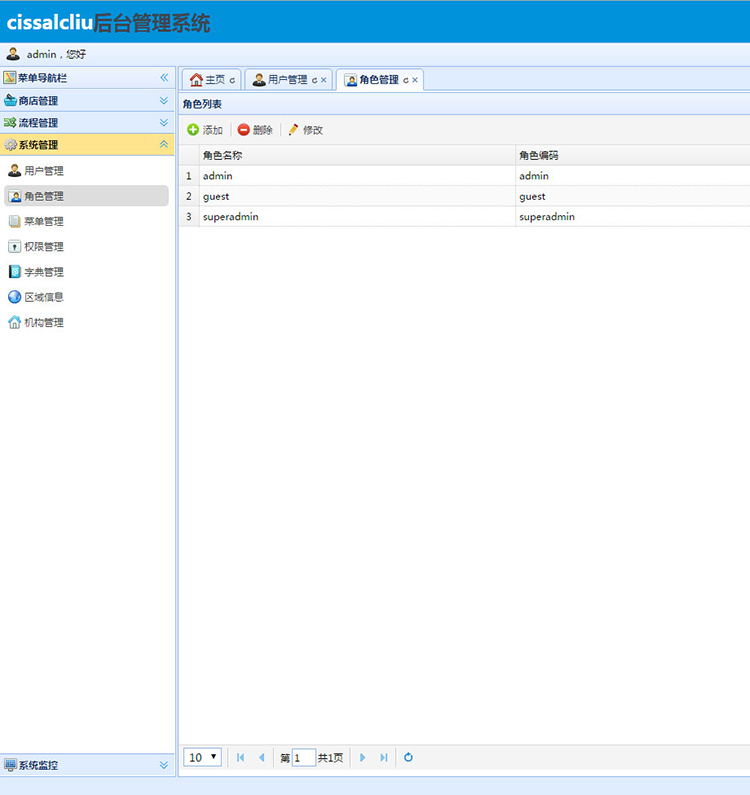 spring mvc hibernate easyui 后台权限管理系统  项目 源码