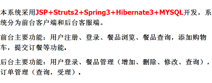 网上订餐系统+源码+文档点餐jspsshjavawebj2eebs网页设计,毕业作品设计 