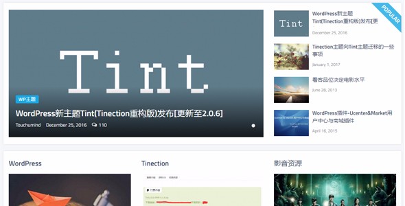 WordPress新主题TintPro（Tinection重构版）无域名限制主题[更新至2.0.6] 
