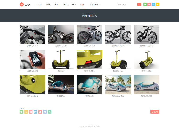 WordPress程序图片主题大前端TOB主题自适应图片网站源码 