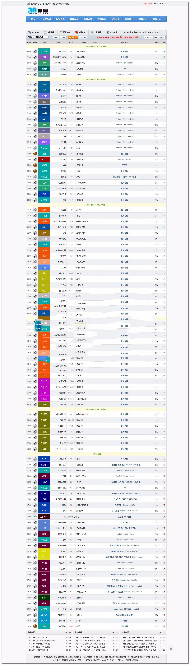 体育直播BF门户整站程序+仿38体育直播网全站数据无任何减删
