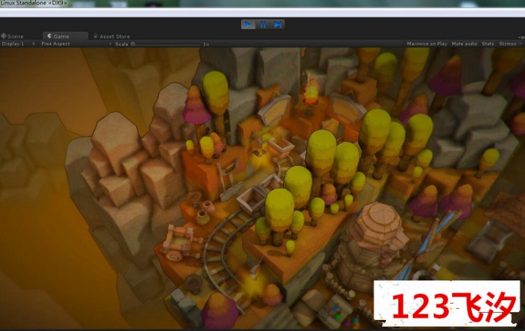 Unity 3D《冒险岛2》像素方块艺术场景资源
