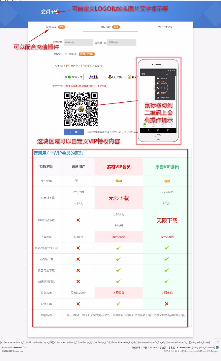 discuz 插件 个人免签约VIP购买 （自己修复版） 