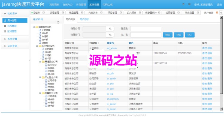 java源码springmvc mybatis bootstrap cms oa 快速开发管理框架