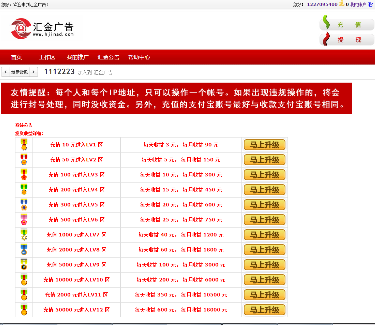 点击广告赚钱源码，灰色网络赚钱联盟源码、PHP广告任务网源码 金融投资源码，投资分红