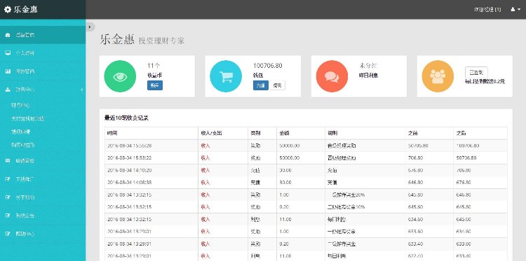 升级版乐金惠源码/投资/理财/复利/分红/金凤凰 /聚祥国际