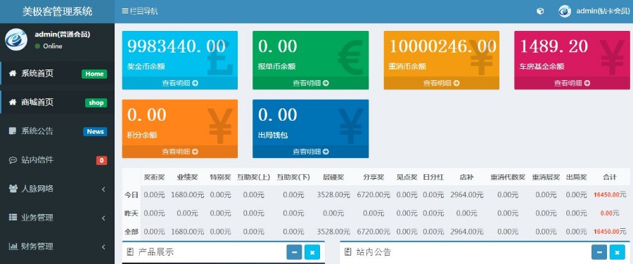 美极客制度双轨直销系统PHP+mysql