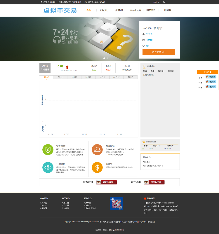 多币种虚拟币交易平台源码 虚拟币山寨币交易平台源码程序 挖矿币源码