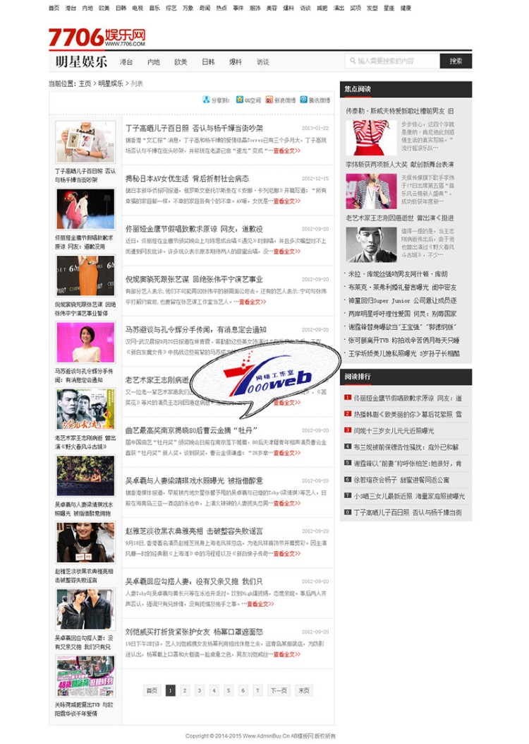 [织梦Dedecms]女性时尚文章**新闻类行业网站织梦模板整站源码 