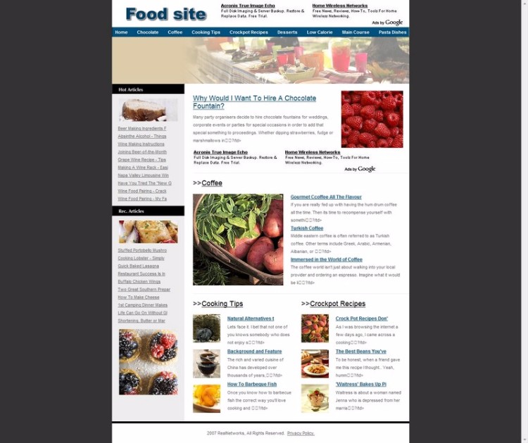 dede英文站源码 英文美食网咨询站 dede5.7