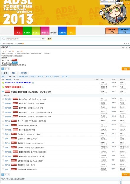 ADSL本土动漫创作作品展网站+带BBS论坛,微博等 网站源码为织梦DZ论坛