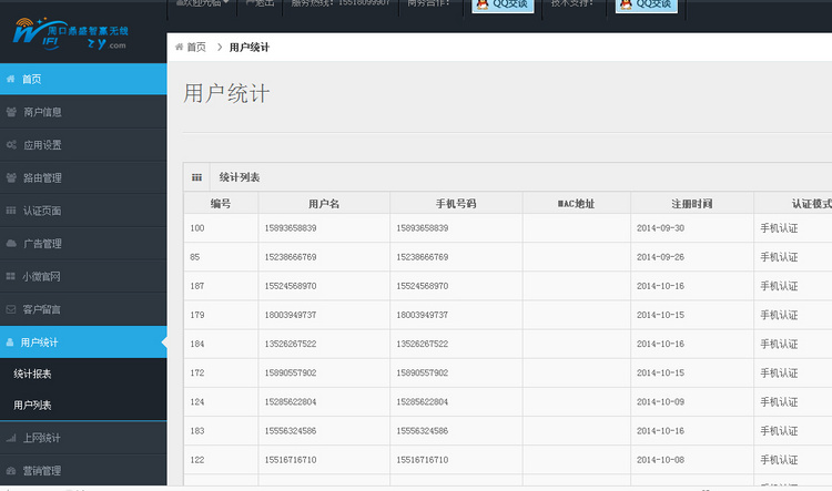 协成无线智能wifi营销认证系统源码平台精美2.0版本，送视频指导