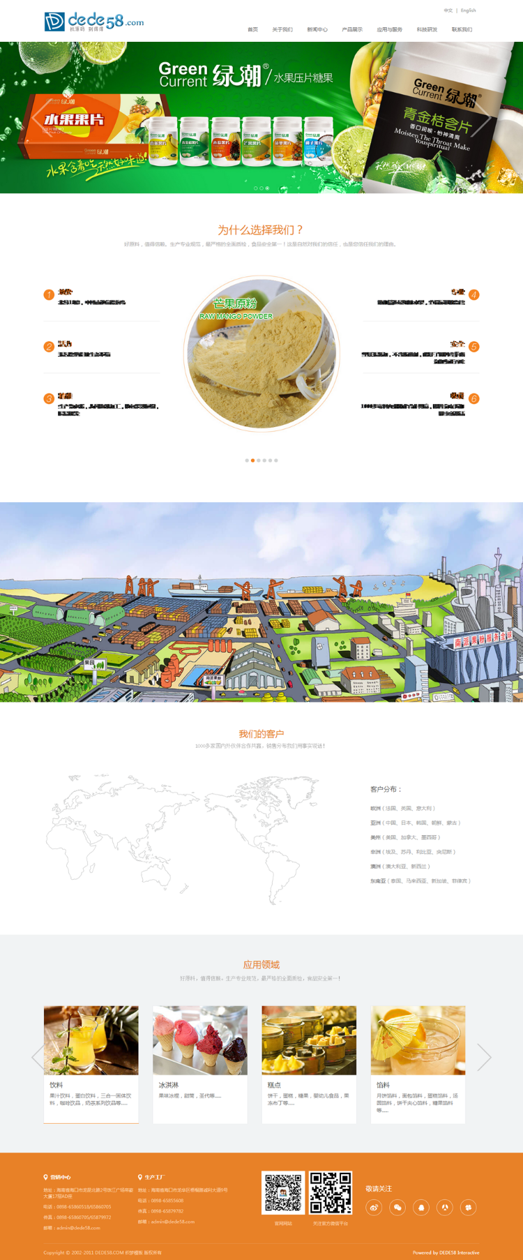 html5手机自适应食品类企业网站织梦模板
