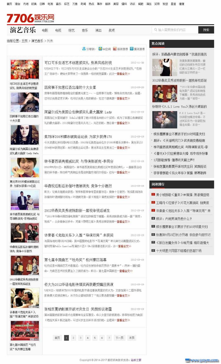 女性时尚文章娱乐新闻类网站源码