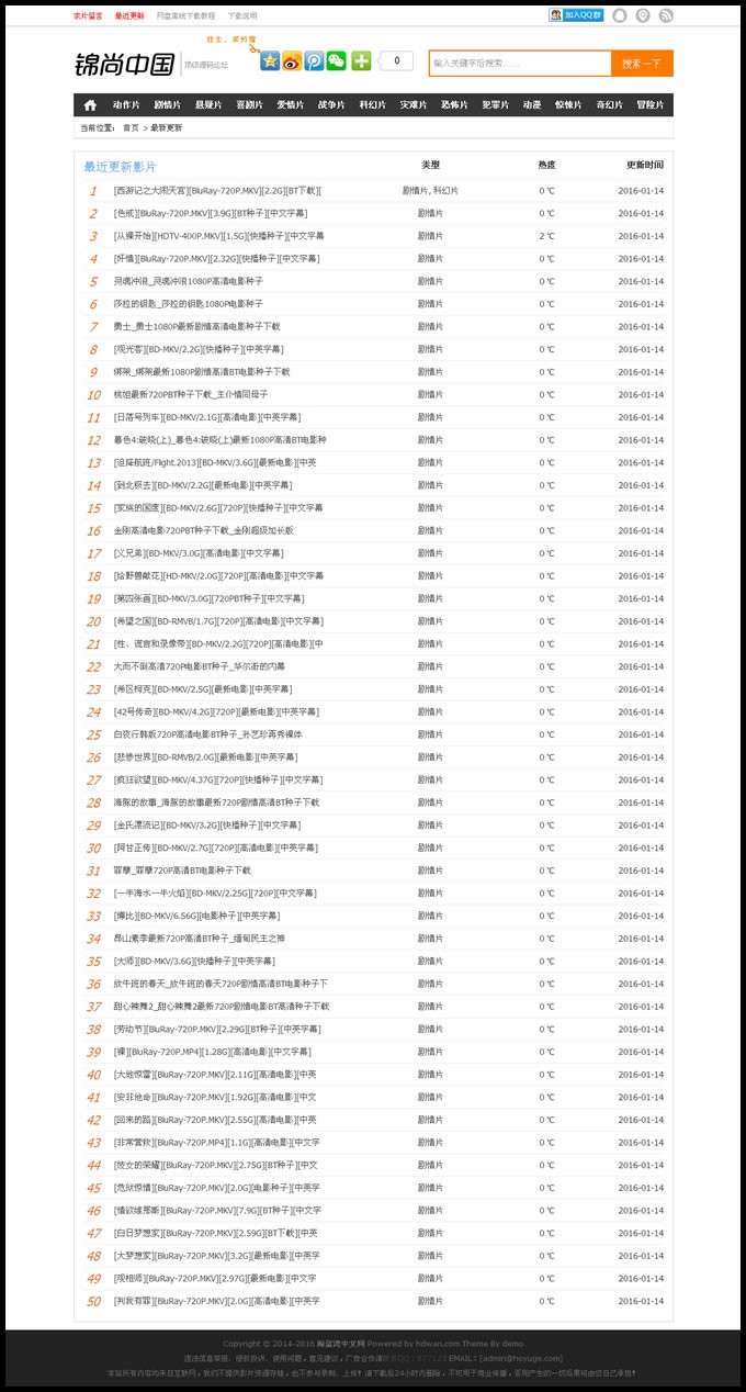 仿海盗湾电影下载网站|BT电影种子下载站,整站源码完美无错,适合做流量站