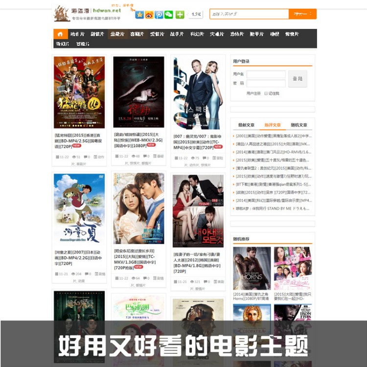 wordpress博客电影主题源码 wp电影网站自适应 简约清爽博客主题 