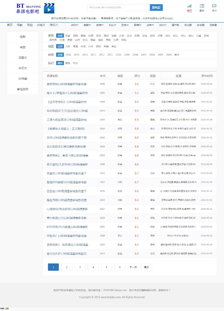 2016精仿《电影淘淘》电影天堂+采集规则
