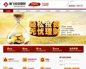 大型投资理财网站 投资分红源码 下线推广直销ASP网站源码  