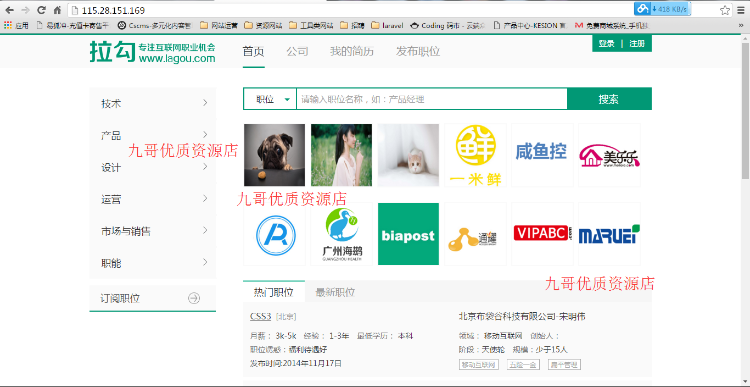 仿拉勾网 招聘类网站适用 界面美观大方 thinkPHP内核开发功能完整-包安装