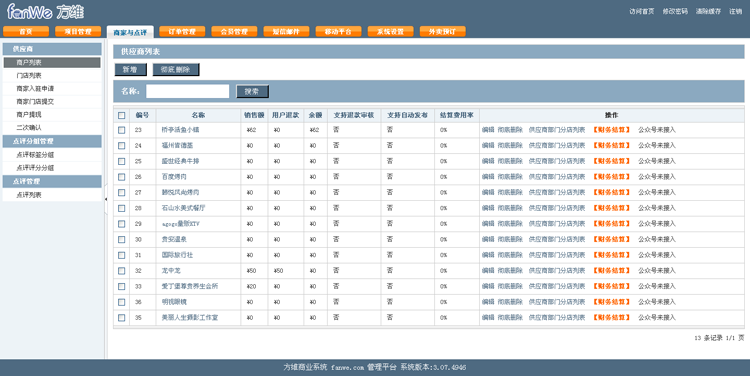 方维本地生活o2o系统v3.07+WAP+微信+APP+短信宝+授权+瀑布流发现 