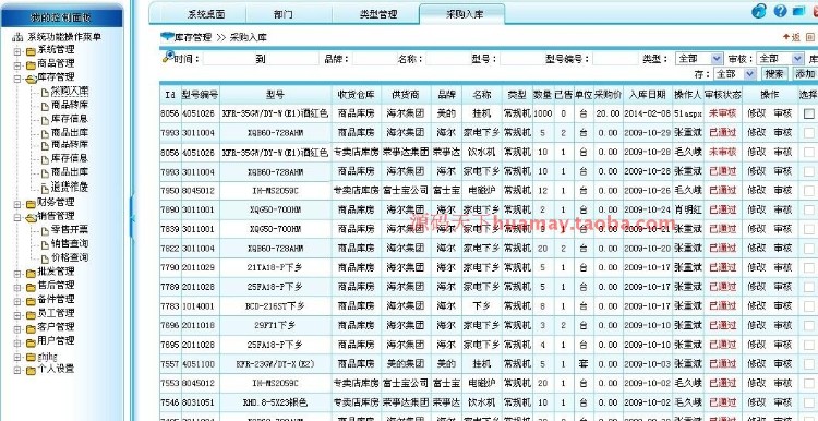 大型进销存系统源码 家电业进销存源码 电器类进销存 asp.net B/S 