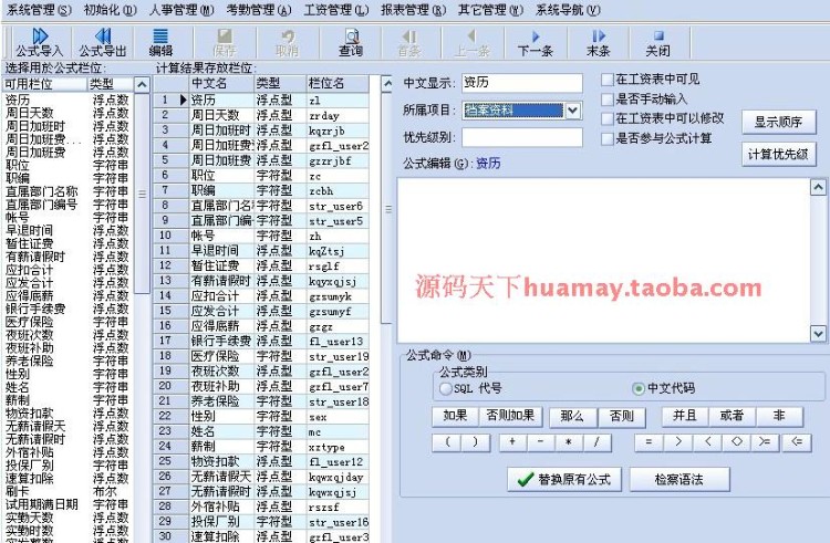 大型人事考勤薪资源码 大型人力资源管理系统 HR系统 Delphi7源码