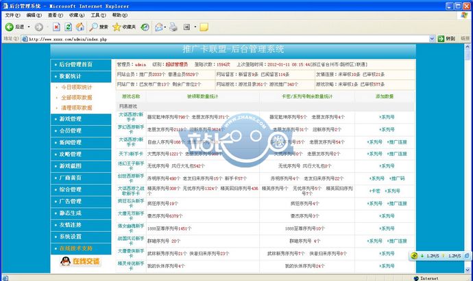 推广卡联盟/游戏广告 游戏资讯类网站源码带数据